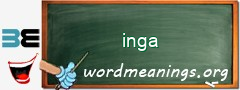 WordMeaning blackboard for inga